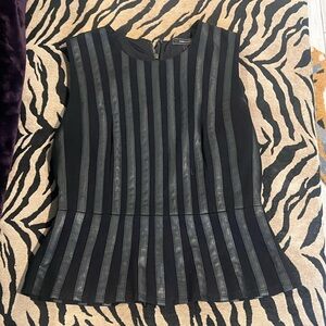 BCBGMaxAzria Black and Gray Striped Dress